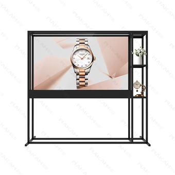 77寸OLED透明屏立式展示柜